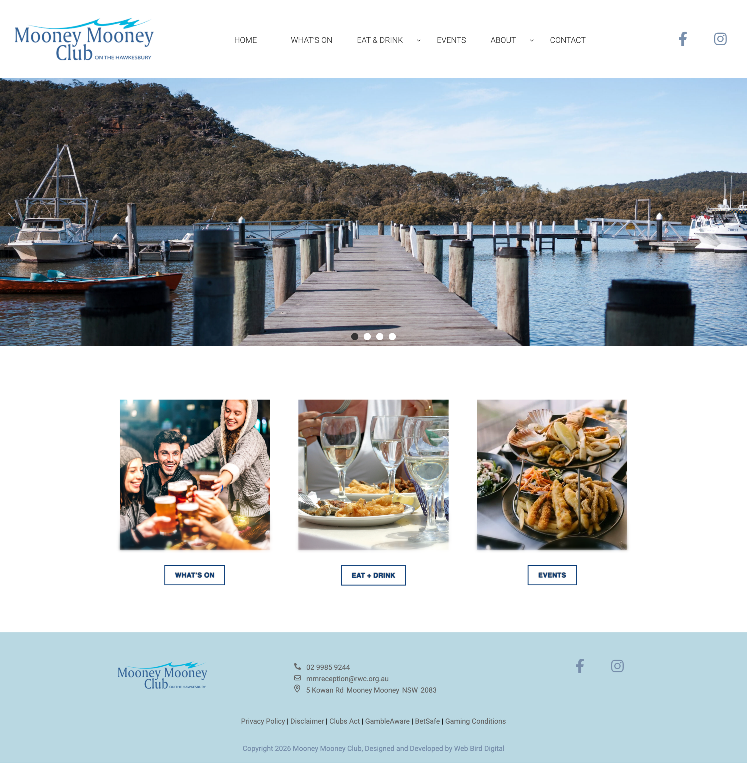 Mooney Mooney Club website design