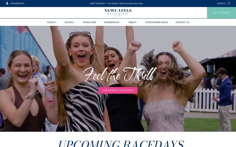 Newcastle Racecourse website home page